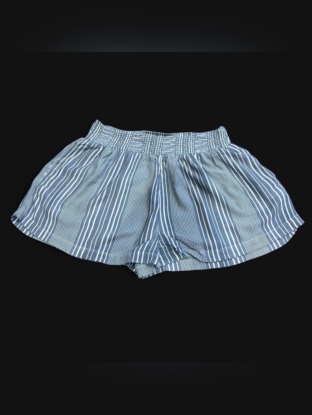 American Eagle Striped Blue Women's Elastic-Waist Shorts